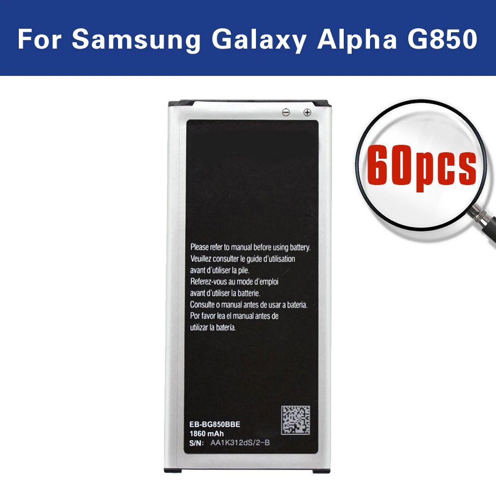 60 шт. Батарея EB BG850BBE для samsung GALAXY Alpha SM G850F G850M G850T G850Y G8508S G850A G850K G8509V фабрика