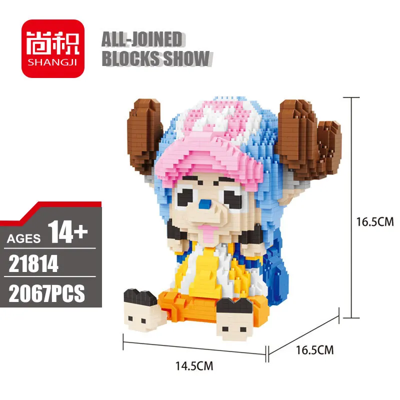 Аниме One Piece Monkey D. Луффи сидя Чоппер блок Diy модель строительные игрушки для детей