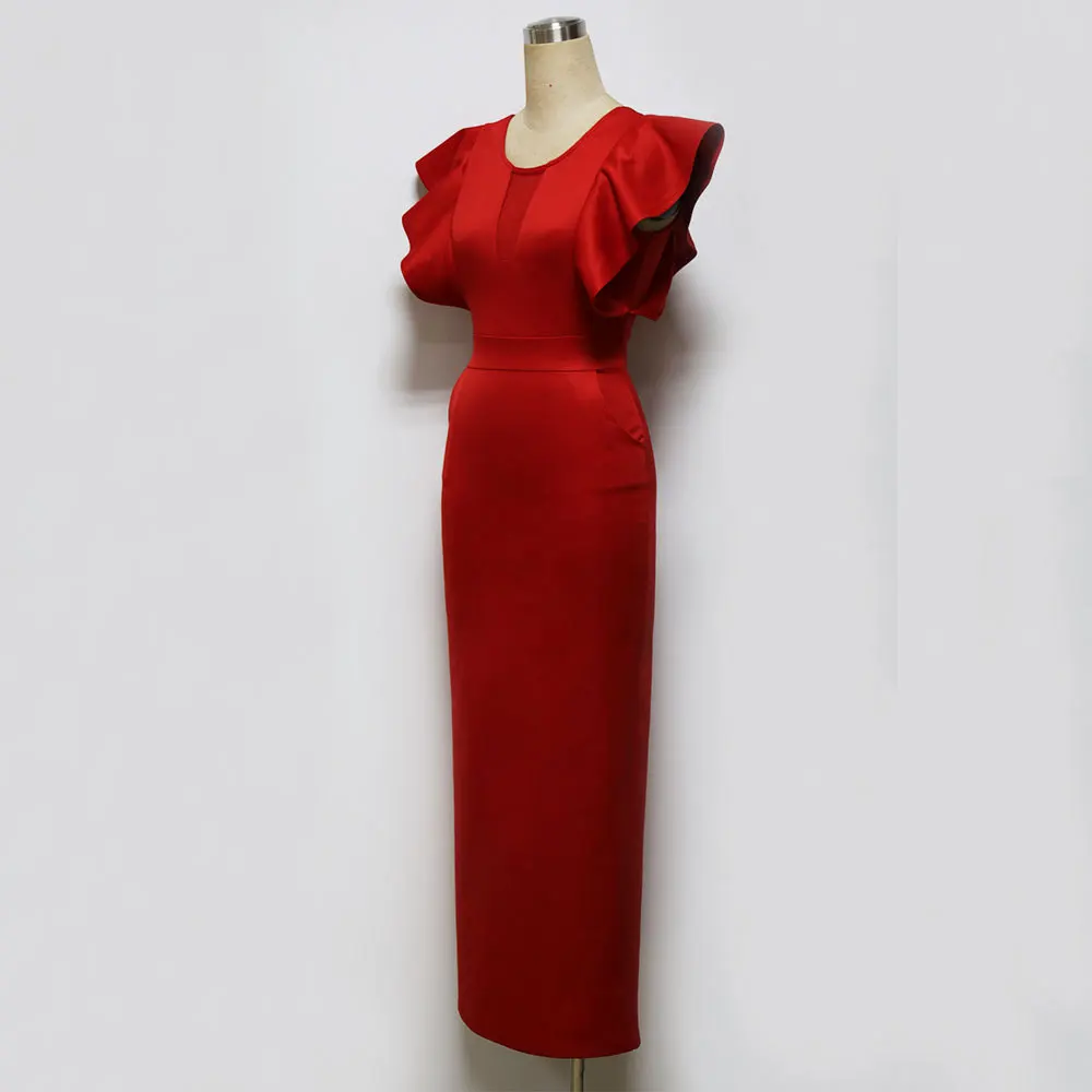 2018 новое летнее красное платье-карандаш с разрезом женские вечерние платья