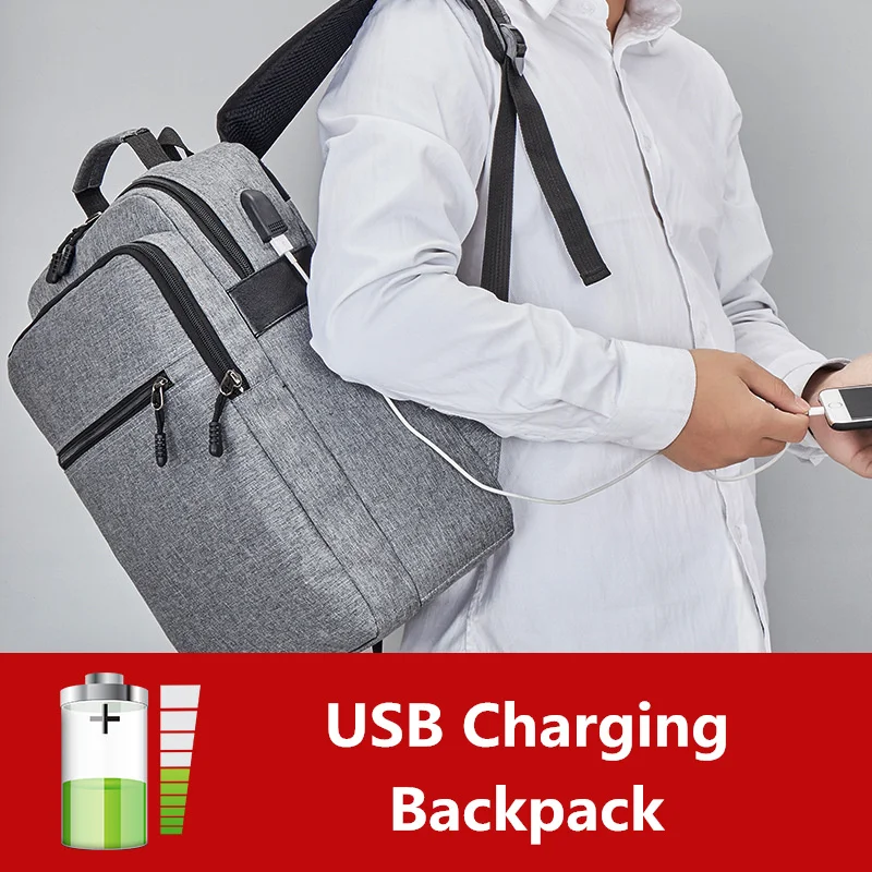 2018 Для мужчин с зарядкой USB Водонепроницаемый модный торговый рюкзак путешествий