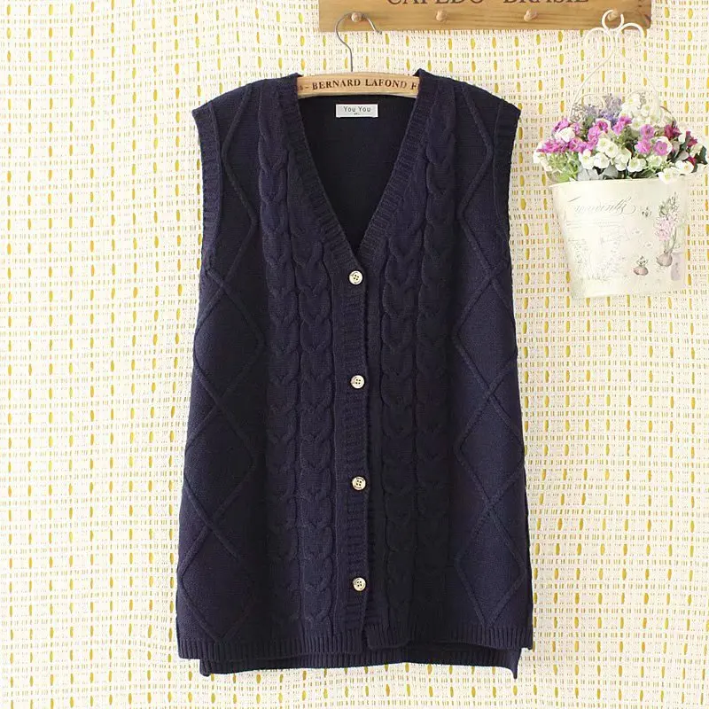 Женский трикотажный шерстяной кардиган с V образным вырезом без рукавов| |