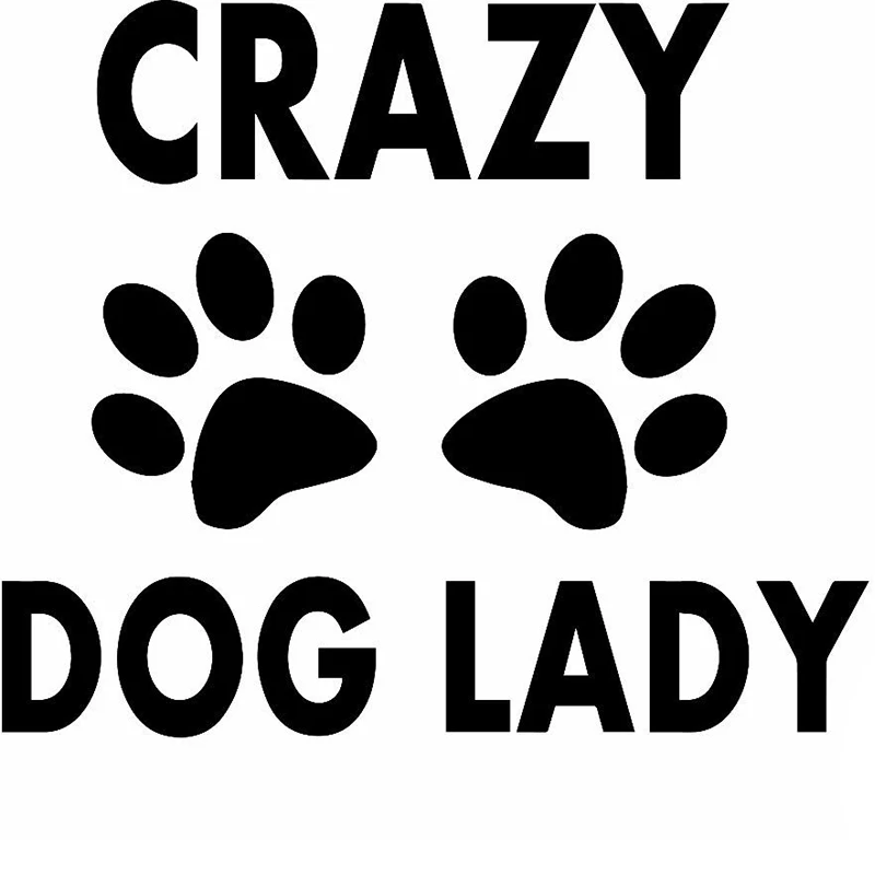 

58cm x 58cm 2 x Crazy Dog Lady Funny Graphical (one For Each Side) Car Sticker For Truck Window Auto Door Vinyl Decal 13 Colors