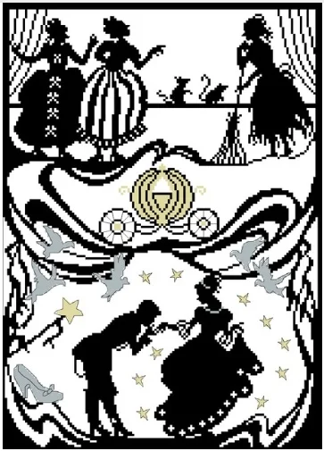 Cinderella NKF монохромная фигурка штампованная вышивка крестиком узоры DIY комплекты для рукоделия вышивки наборы крестиком для домашнего декора - Цвет: Cinderella
