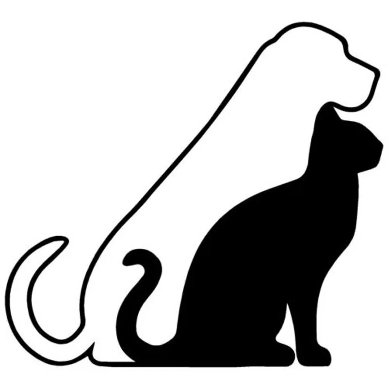 

15.9*14.6CM Cat And Dog Creative Motorcycle Decorative Decals Cute Fashion Cartoon Car Window Stickers C4-0454