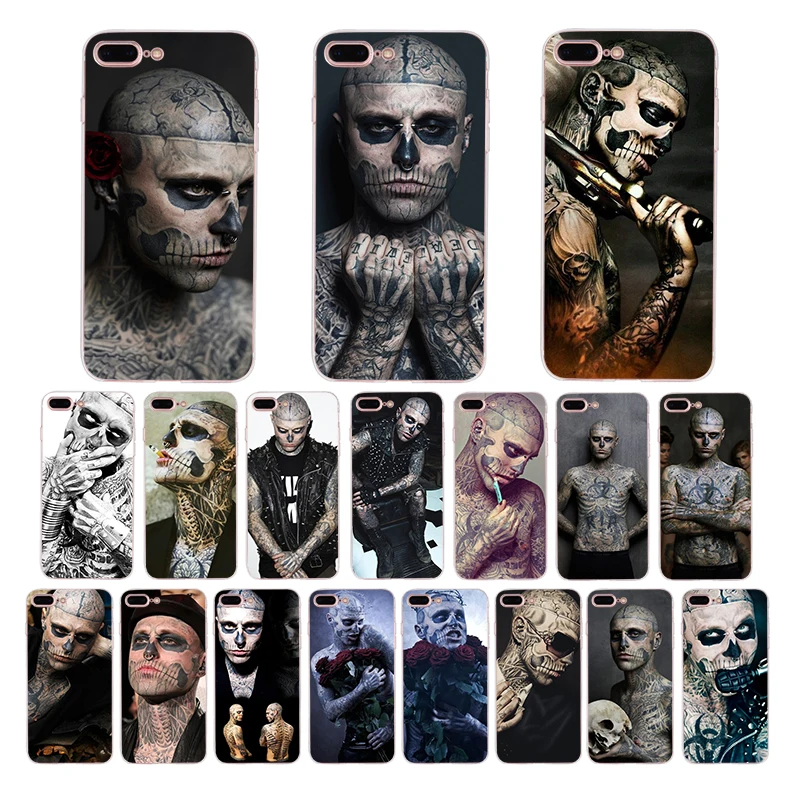 

Soft Phone Case for Apple iPhone x xr xs max 7 8 Plus 6 6s 5 5s 10 se Silicone back Cover Zombie boy Rick Genest cool shell