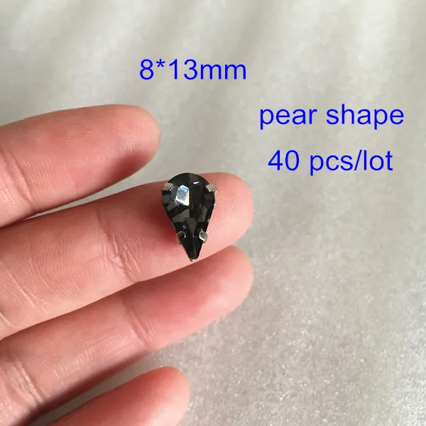 8X13 pear shape Различные формы кристалла серого стекла шить на бусинке, граненые плоские задние бусины для украшения одежды, швейные изделия - Цвет: 8X13 pear shape