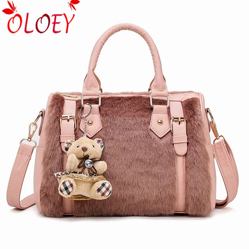 2018 два комплекта меховые роскошные сумки женские дизайнерские на плечо дамские