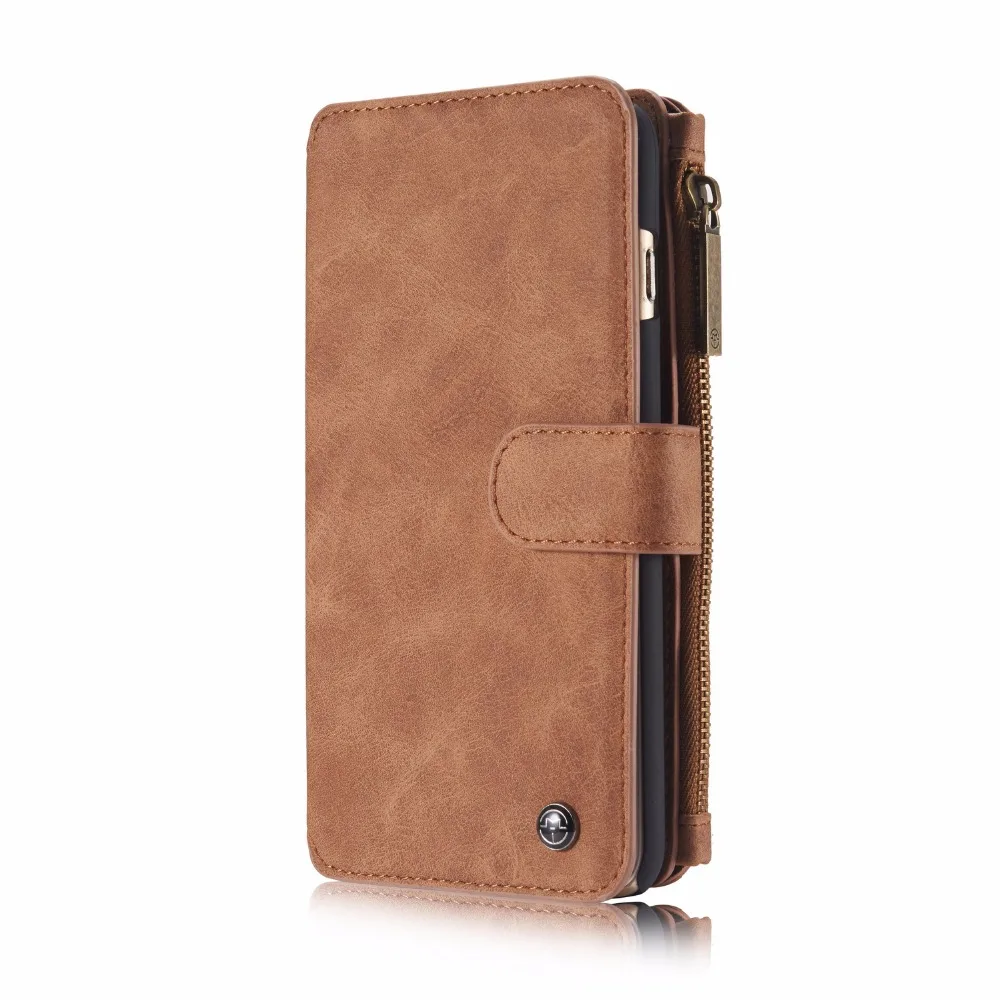 Амортизирующий чехол для телефона из натуральной кожи 2 в 1 кошелек органайзер 14