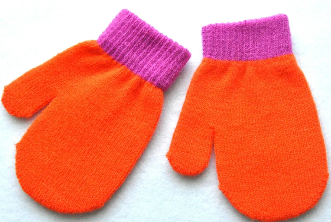 Модные зимние перчатки для детей хорошее качество мягкие акриловые вязаные