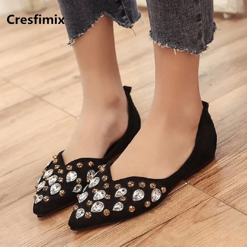 Женская удобная обувь Marlisasa со стразами коричневая офисная без шнуровки модель