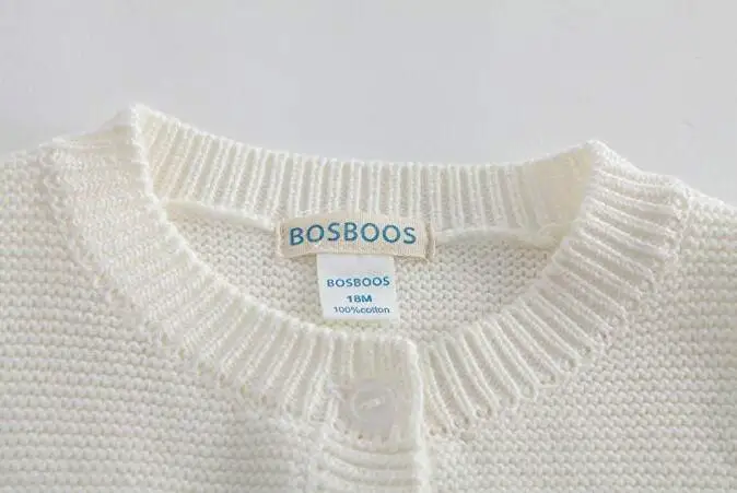 BOSBOOS/Зимний вязаный кардиган из 100% хлопка для маленьких девочек и мальчиков | Мать