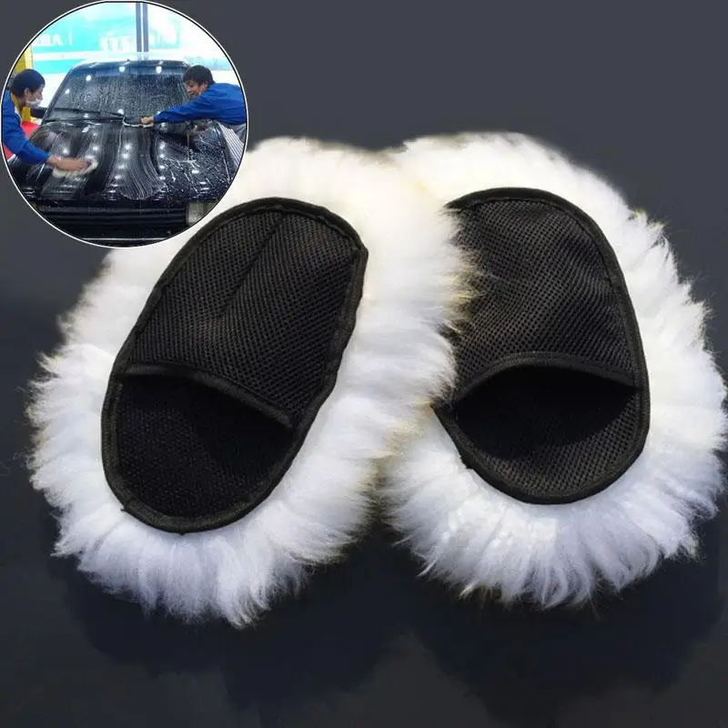 Vehemo супер длинные дышащие сетчатые лапы из овчины для мытья автомобиля