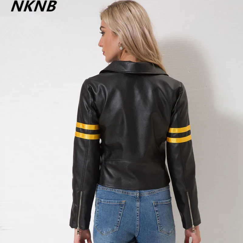 Кожаная куртка 2019 Весна Новая Женская молния мото крутая уличная осенне зимняя