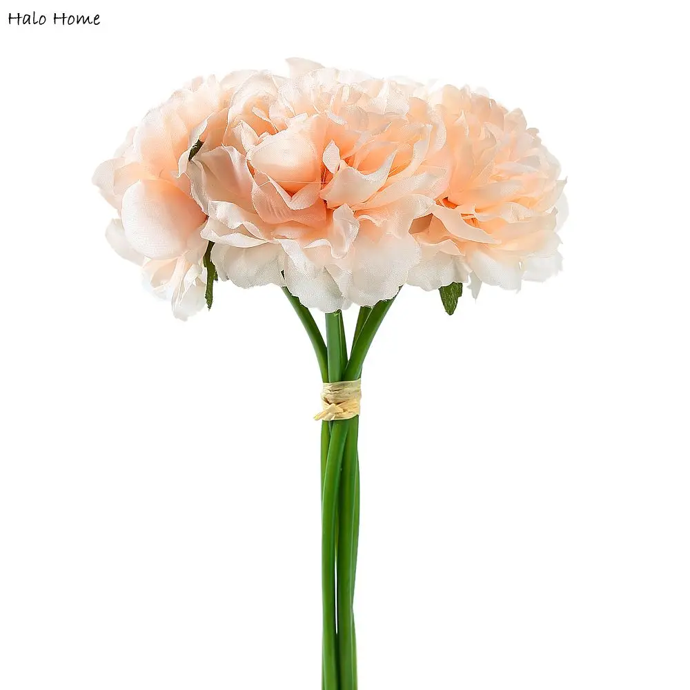 1 Bunsh искусственного шелка с цветочным принтом бежевого и пиона для дома свадьбы