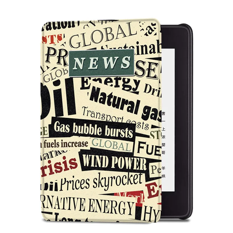 News Умный чехол-Обложка BOZHUORUI для Amazon New Kindle Paperwhite 4 eReader(10 поколение выпущено) Магнитный Ультратонкий чехол - Цвет: News