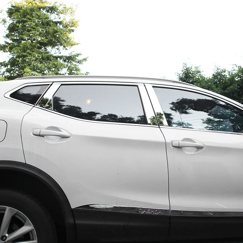 Для Nissan Qashqai J11 из нержавеющей стали, окна автомобиля, столб, чехлы, отделка, наклейка, внешние аксессуары