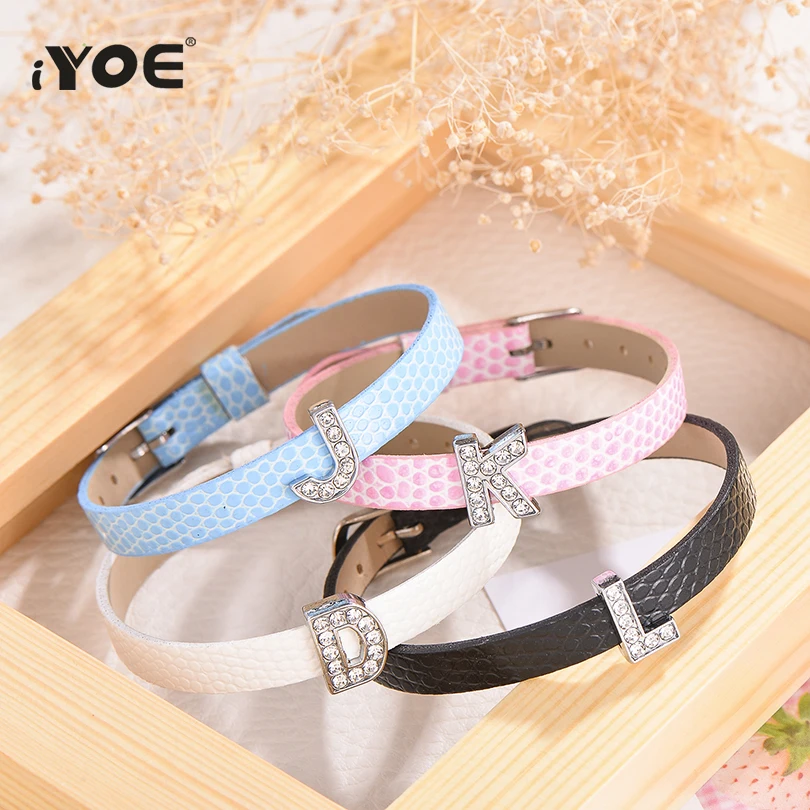 IYOE DIY хрустальные браслеты с буквами 26 дюймов для женщин мужчин детей браслет