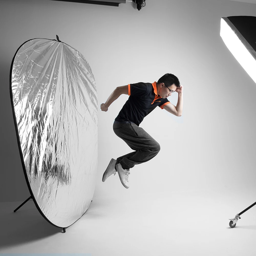 Godox складной отражатель для фотостудии 150*200 см 2 в 1 золото и серебро|photography