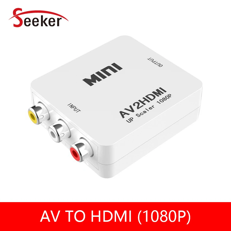 10pcs/lot Mini AV RCA to HDMI Video Converter Adapter AV to HDMI Converter Full HD 720 1080p UP Scaler AV2HDMI for HDTV Standar