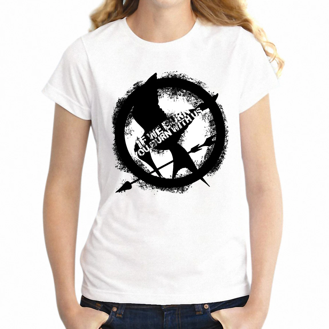 1 Женская футболка Katniss Everdeen может быть с вами, знаковые сильные Женские персонажи, расширение прав и возможностей девочек, футболка - Цвет: 1
