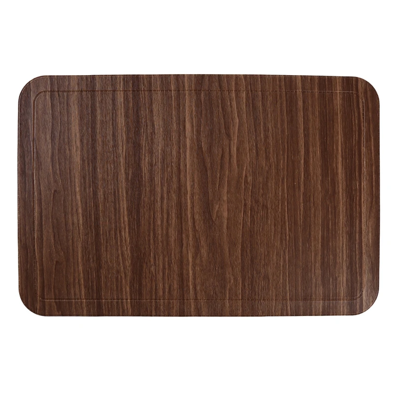 

Imitation Wood Grain Placemat Heat Insulation Non Slip Table Mat PU Leather Pad For Dining Modern Placemats Bowl Coaster 45x30cm