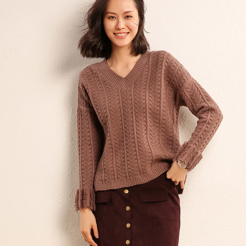Cashmere sweater women pullover Hollow out knitted sweaters Autumn winter fashion long sleeve casual jumpers Pullover Female | Женская