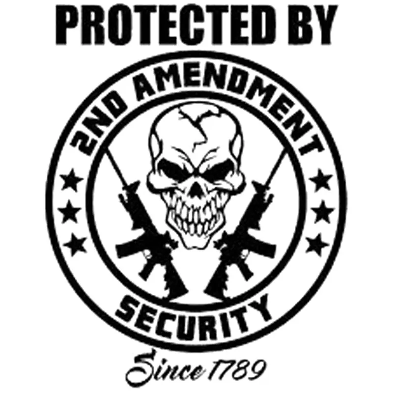 Защищено второй поправкой наклейка виниловая декаль для дома, автомобиля с ружьем черного/серебряного цвета размером 12,5 х 15,5 см C8-0268.