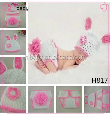 

H817 Hand-knitted bunny costume modeling photography newborn gift props photos