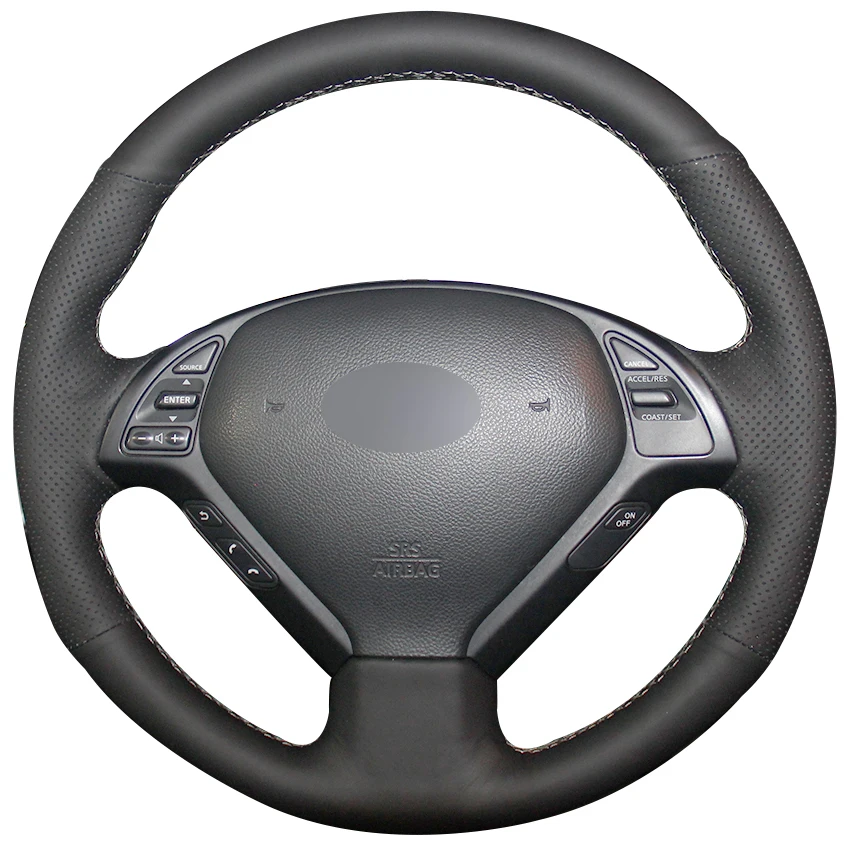 Black Natural Leather Car Steering Wheel Cover for Infiniti G25 G35 G37 QX50 EX25 EX35 EX37 2008-2013 | Автомобили и мотоциклы