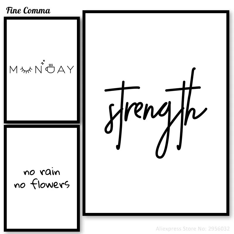 Настенные плакаты с надписью Сила нет дождя цветов постеры и принты понедельника