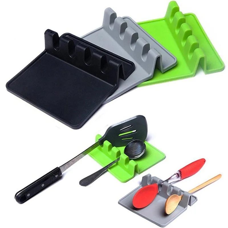 1PCS Multi-Functional Kitchen Storage Rack Chopsticks Spoon Turner Tableware Tool Mat Silicone Base | Дом и сад