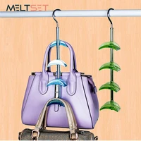 hanging handbag closet organizer purse storage hanger with 4 hooks hat bag strap belt clothes rack wardrobe organizer buckle
