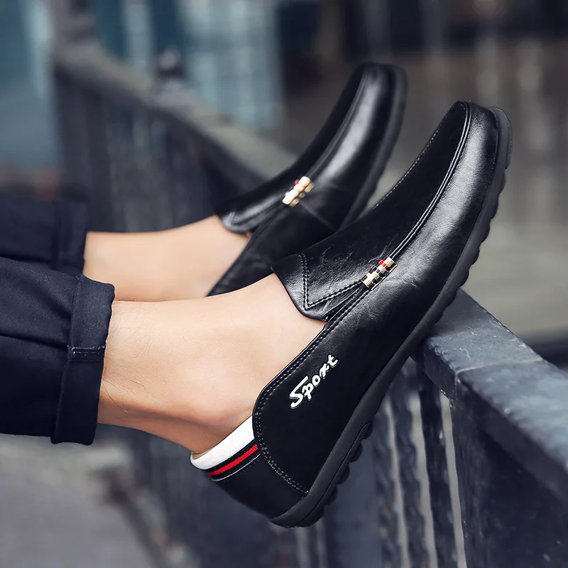 Мужские повседневные кожаные туфли Dwayne черные брендовые модные мужские из