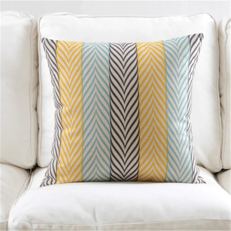 Скандинавский стиль желтый серый цветочный принт чехлы на подушки для дома Декор