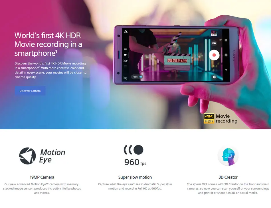 Мобильный телефон sony Xperia XZ2 H8216, 5,7 дюймов, 4 Гб ОЗУ, 64 Гб ПЗУ, четыре ядра, 3180 мА/ч, отпечаток пальца, Android, одна sim-карта