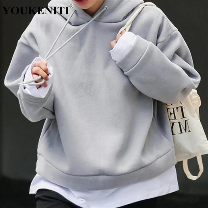 Youkeniti осень зима Новый sewtshirt для Для женщин элегантный дизайн одноцветное