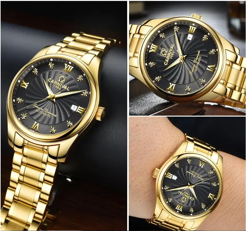 Топ бренд автоматические механические мужские часы Дата Аналоговый дисплей