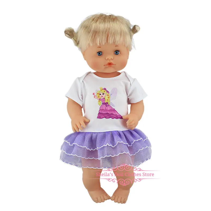 04 Новая модная одежда подходит 40 см 41 см Nenucos кукла Nenuco Ropa su Hermanita фиолетовая футболка с длинными рукавами в фиолетовый горошек штаны с шапочкой - Цвет: 04