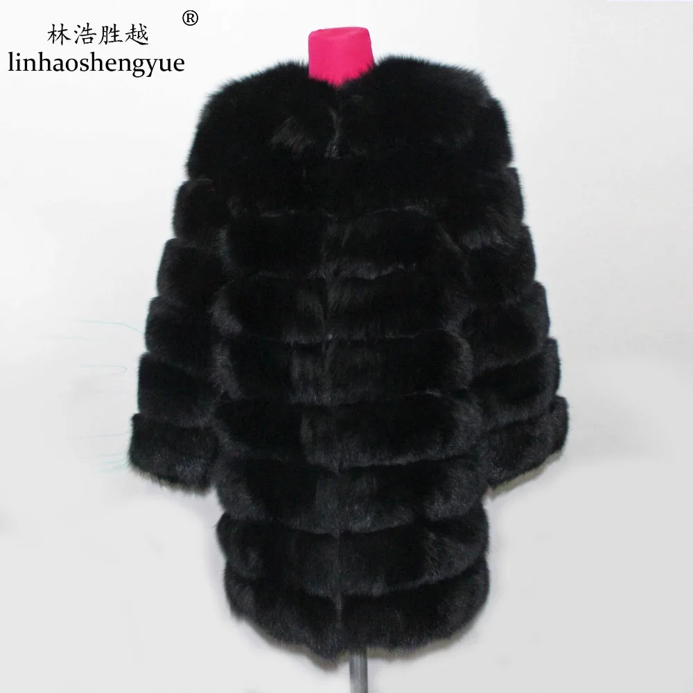 Linhaoshengyue длиной 90 см натуральная Искусственная шуба из натурального меха |real fur