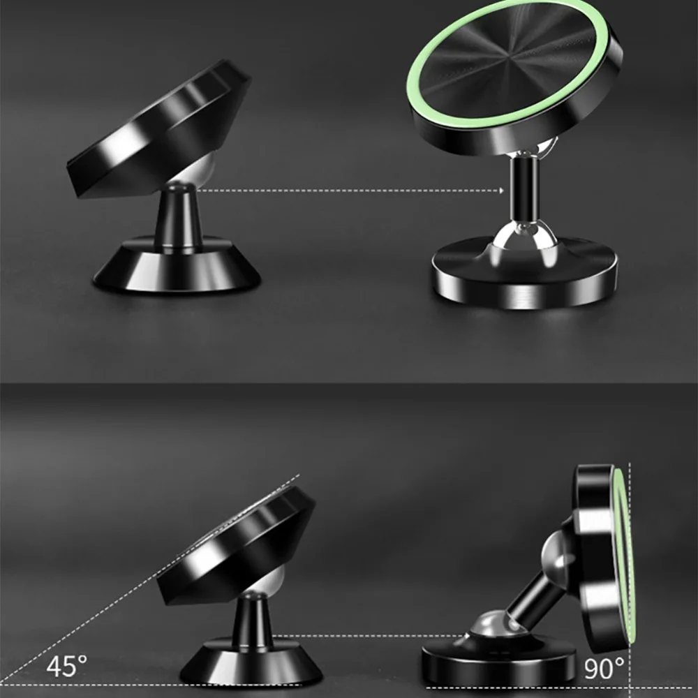 Two Way Adjustable Car Phone Holder Luminous Magnetic Holders 360 Degree Magnet Universal in Mobile Mount Desk Stands | Мобильные