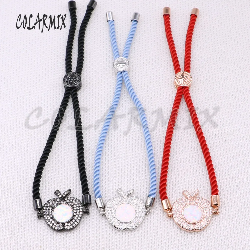 Wholesale 6 Pcs Micro pave zircon with colorful stone Apple charms bracelet wholesale Jewelry gift for lady 4310 | Украшения и