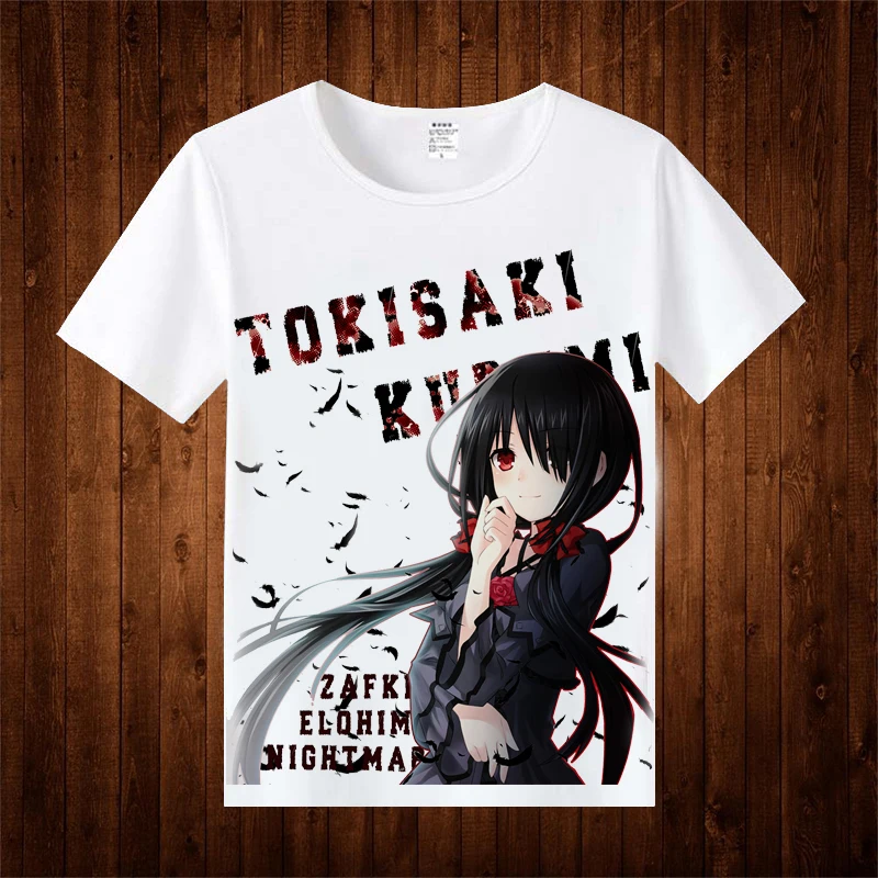 Новая футболка с надписью DATE A LIVE Кошмар Tokisaki Kurumi Yatogami Tohka Togashi Misuzu Yoshino Аниме