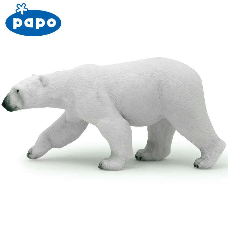 Papo дикие животные пластиковая модель полярный медведь ручная работа куклы