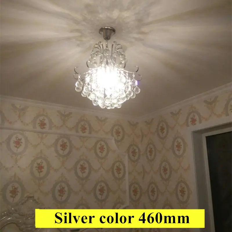 Silver Dia46cm Серебро, золото, хрусталь шар светодиодный люстра люстры де cristal столовая спальня avize современный салон люстры потолок Прямая поставка - Цвет абажура: Silver Dia46cm