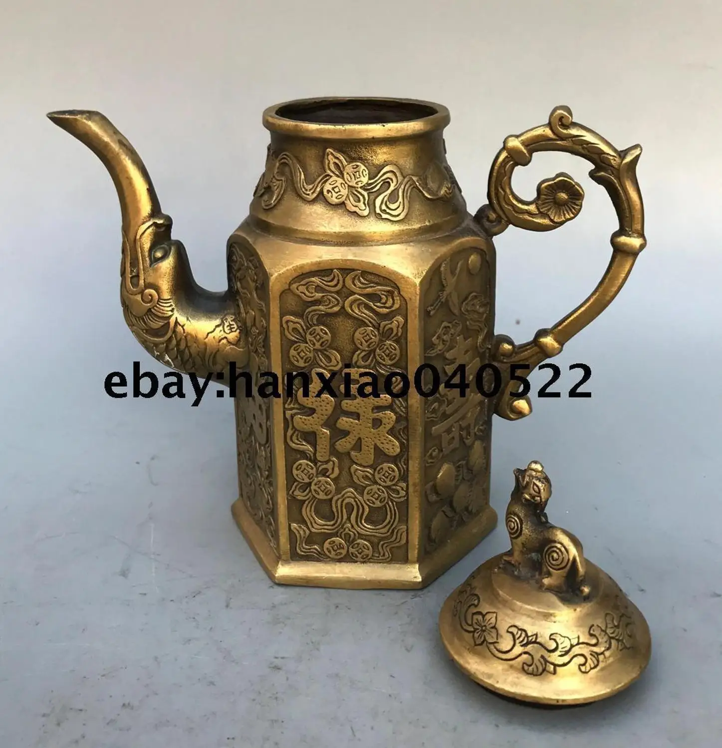 Китайский латунный феншуй статуя dragon чайник для вина|teapot| |