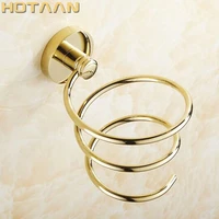 free shipping 1pc solid anti rust brass gold color hair dryer holder hair dryer rack stand rack shelf yt 8204