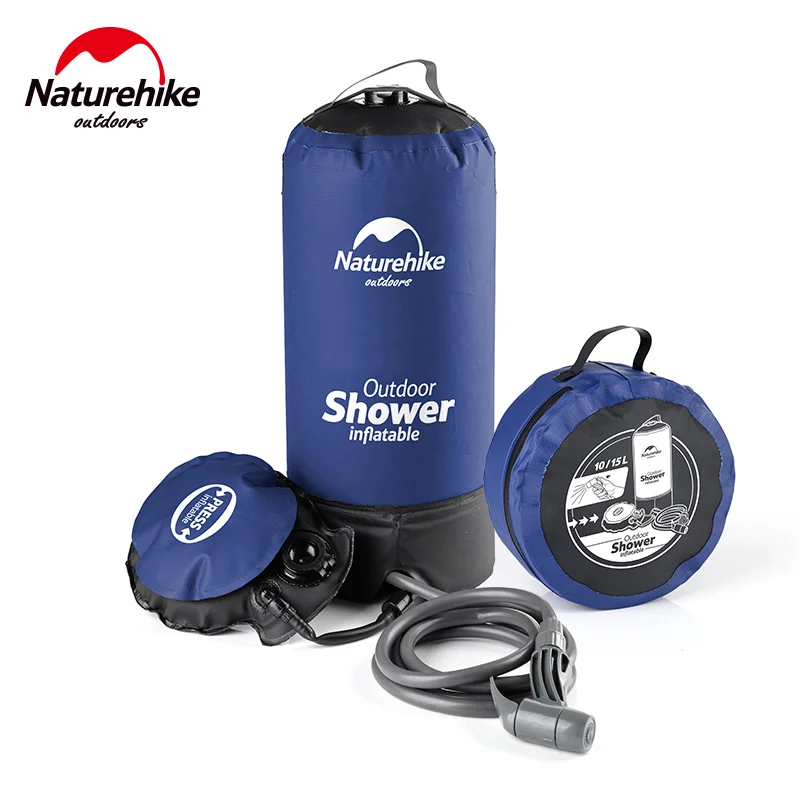 

Naturehike 11L Camp Shower Water Bag Car Washing Pressure Faucet Portable Inflatable Bath Shower Bag Outdoor Gear