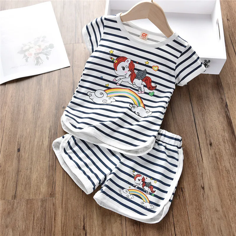 Новинка лета 2019 комплекты одежды для мальчиков и девочек хлопковая футболка в