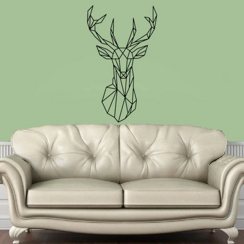 Новый Дизайн 2016 голова оленя в геометрическом стиле Наклейки на стены геометрия