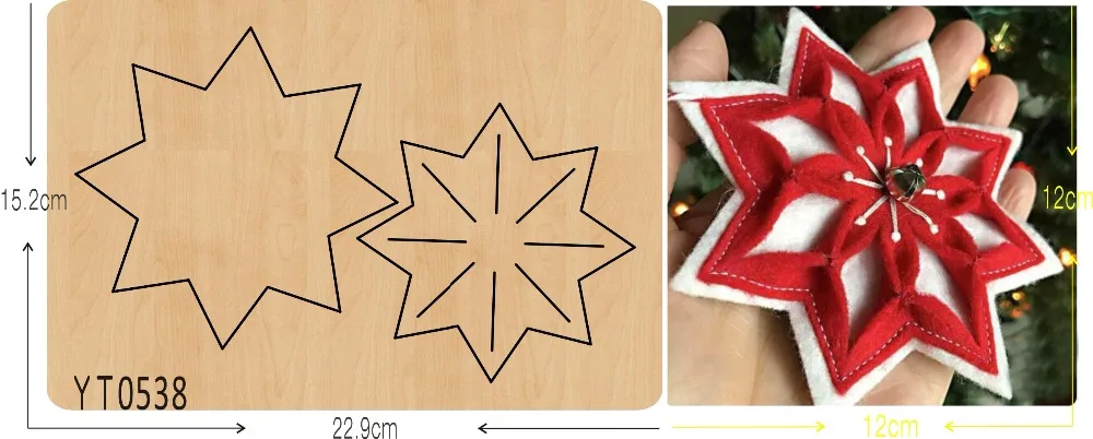 Снежинка украшения DIY новые деревянные формы для скрапбукинга Thickness-15.8mm/muyu/YT0538 |